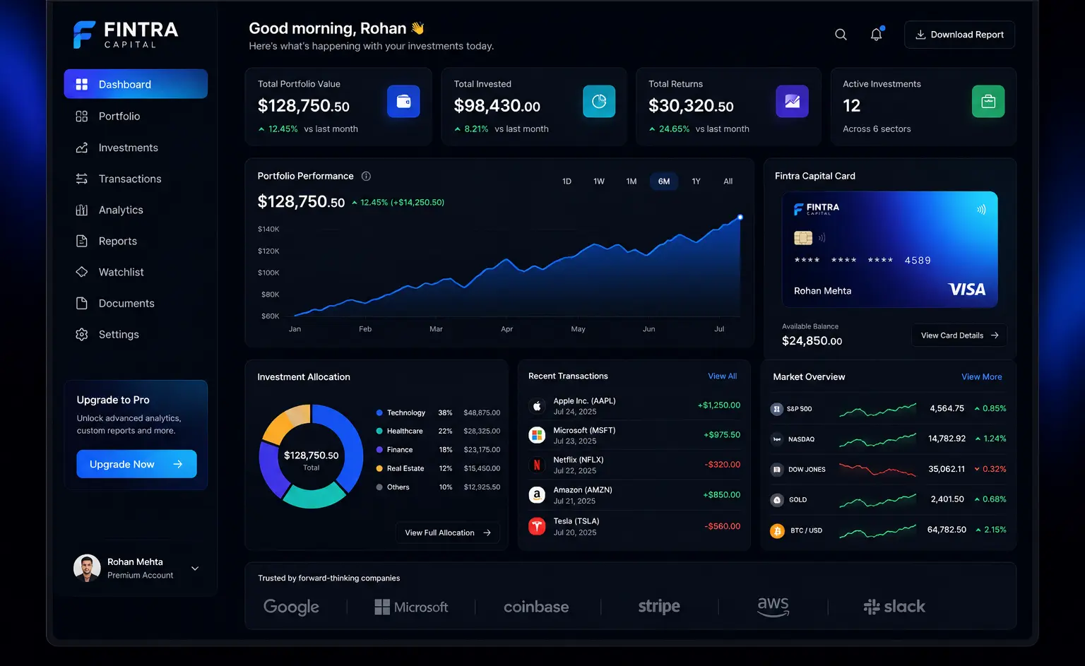 A fintech marketing site that earns trust fast