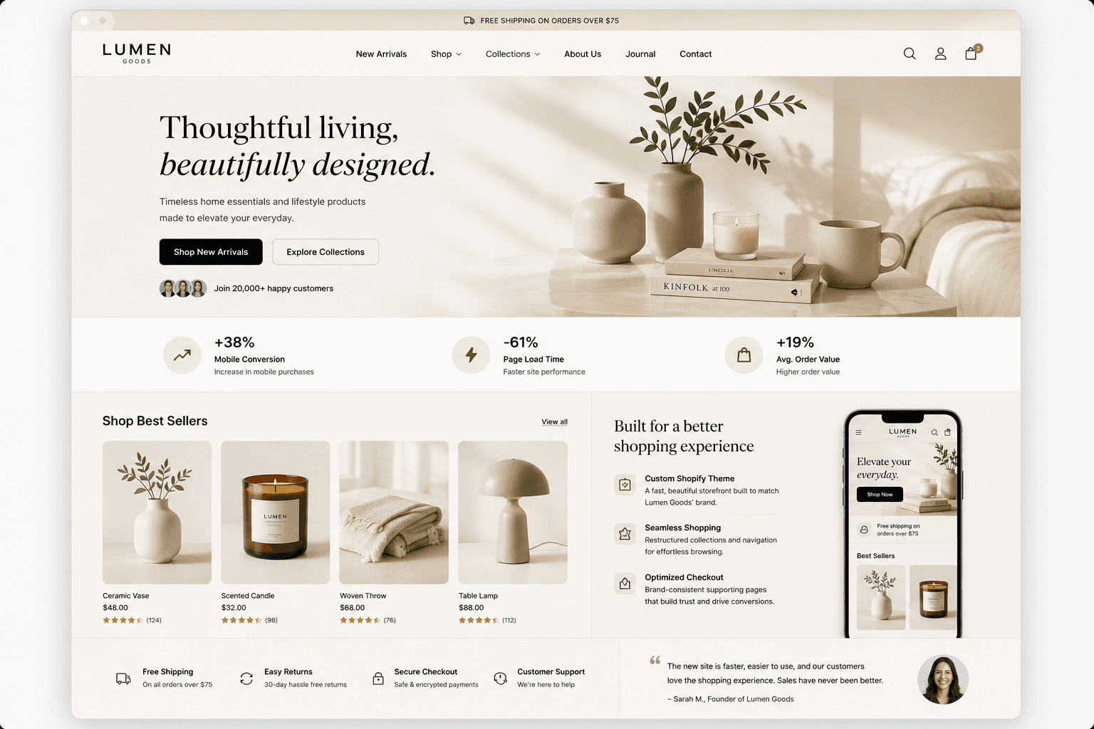 A Shopify storefront built to convert